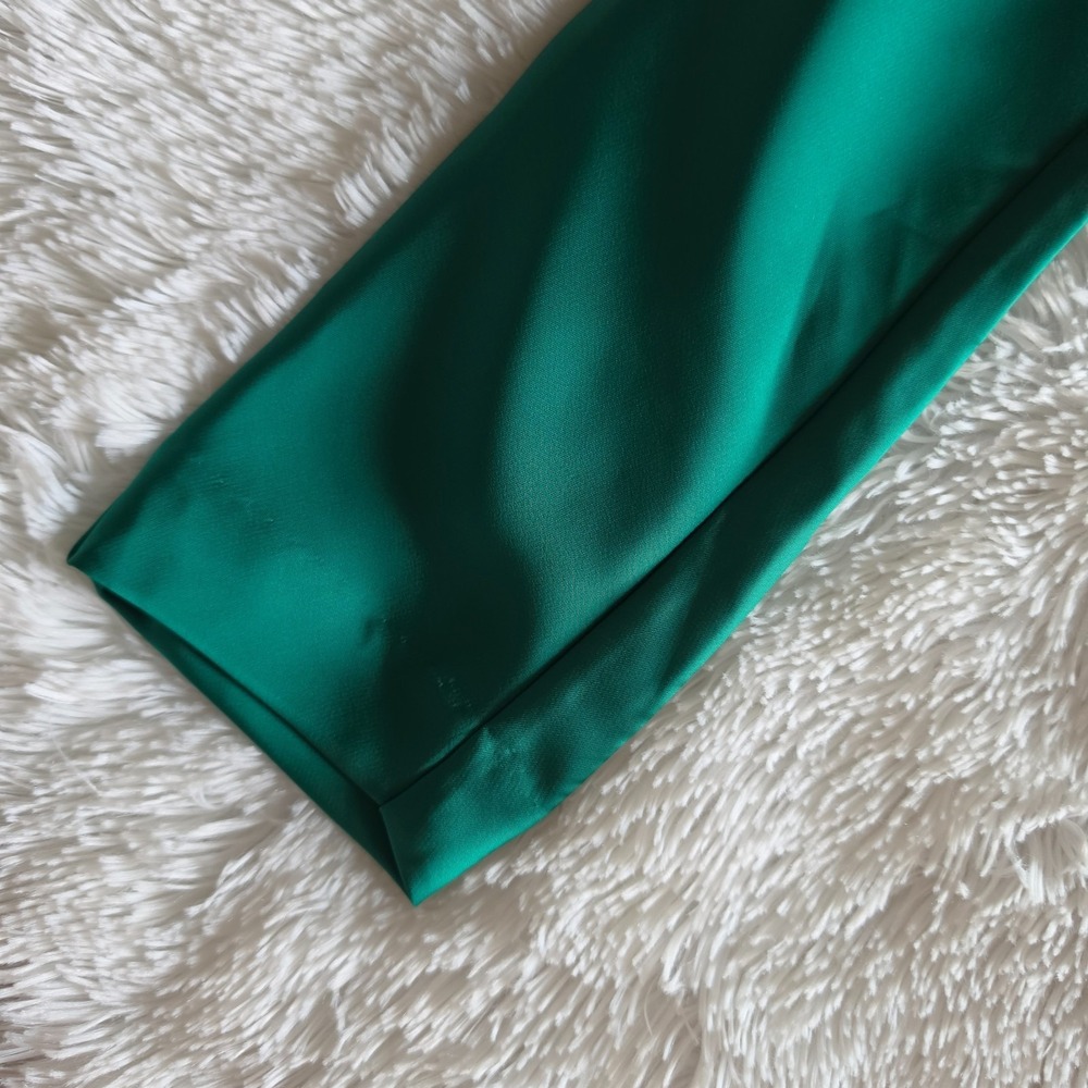 Cushnie For Target Emerald Green Wrap Dress Long-Sleeve - US 6 - Picture 8 of 13